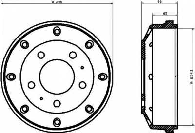 HELLA PAGID 8dt355301971 -  Тормозной барабан